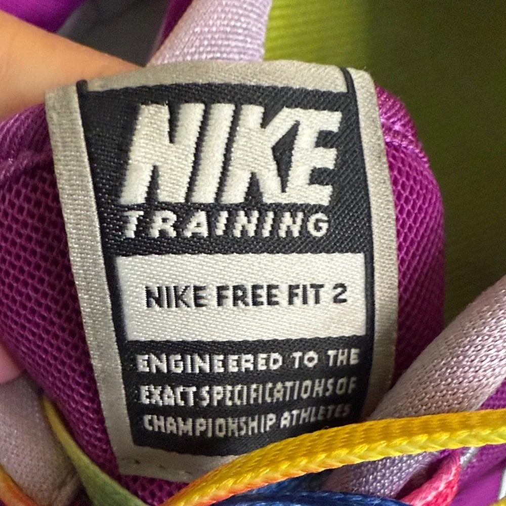 Nike Free Fit 2 Women's Purple Athletic Shoes with Rainbow Laces
